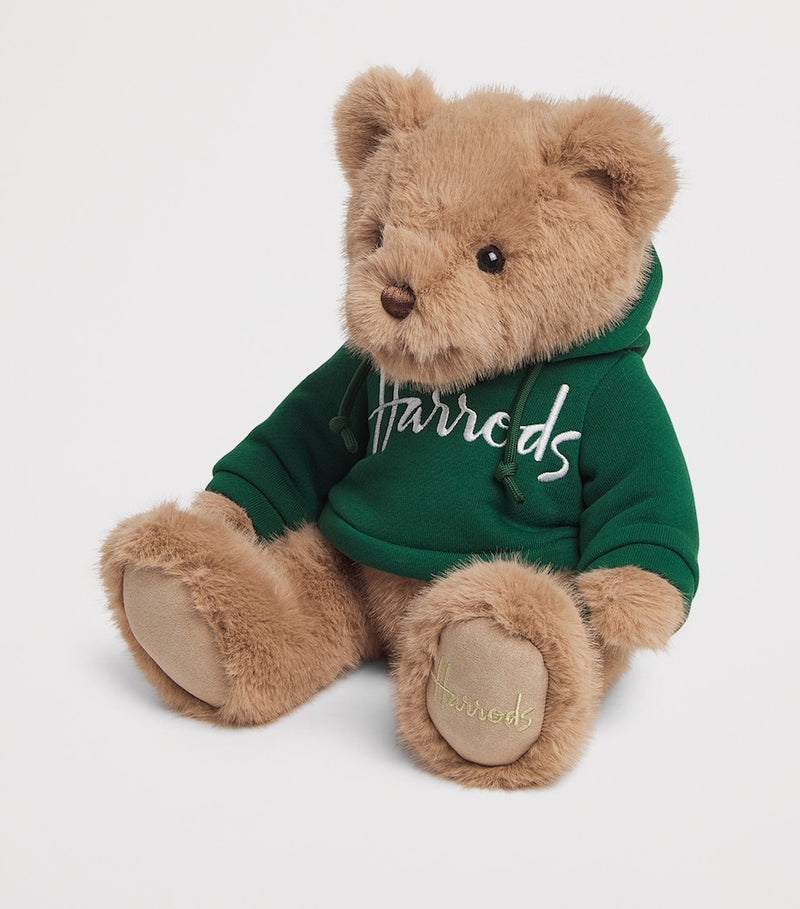 Harrods Henry Bear honey-hued soft toy with removable hoodie 25.5cm, UK version