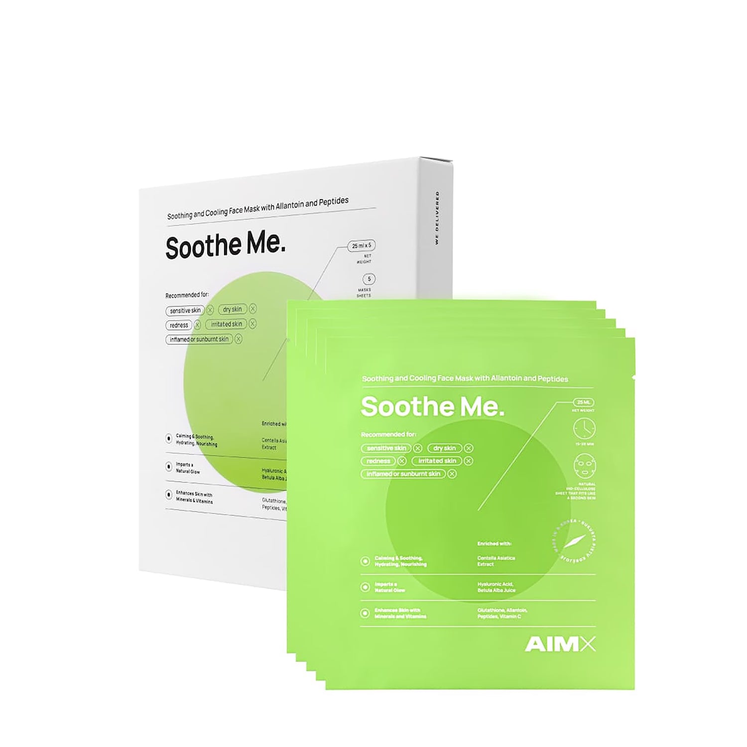 AimX Soothing Sheet Mask with Peptides 5 sheets (British brand)