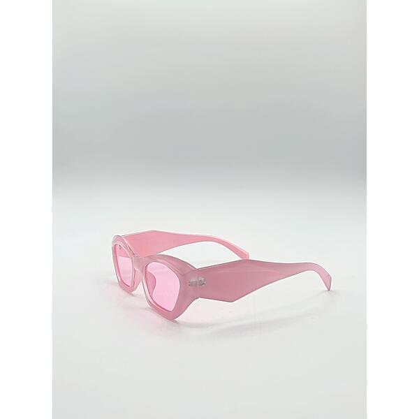 SVNX Angular Framed Sunglasses in pink, imported from the UK