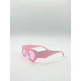 SVNX Angular Framed Sunglasses in pink, imported from the UK
