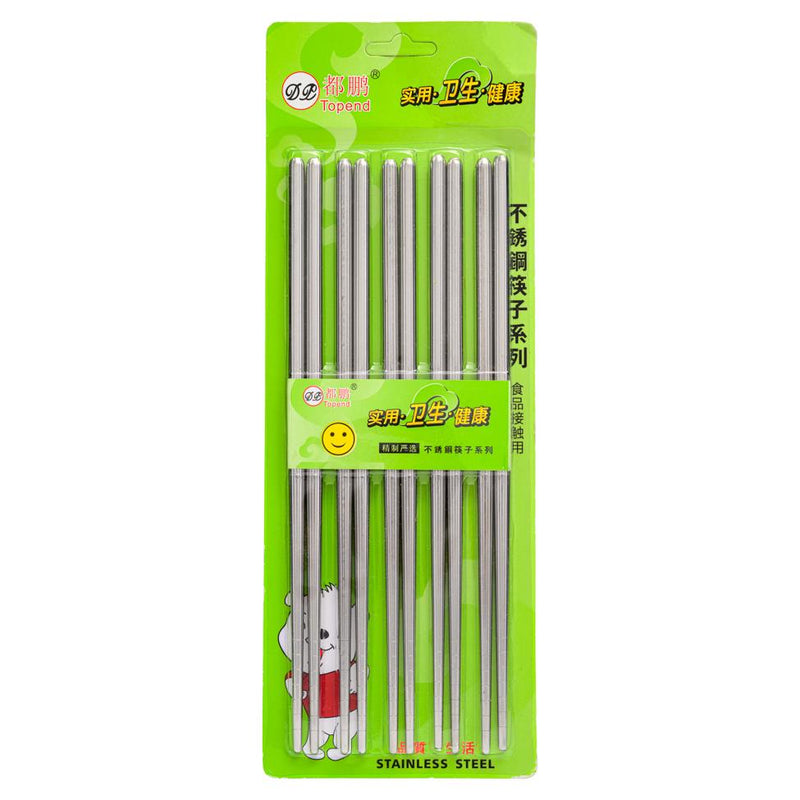 Topend stainless steel chopsticks 5 pairs (British brand)