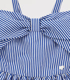 Monnalisa stripe bow-detail dress for children aged 2-12 years, imported from the UK