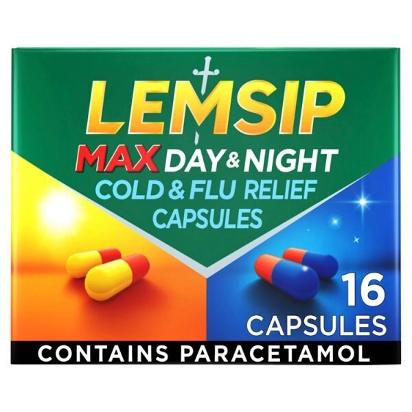 Lemsip Max Day & Night Capsules Paracetamol Cold and Flu 16s GOODS Superdrug   