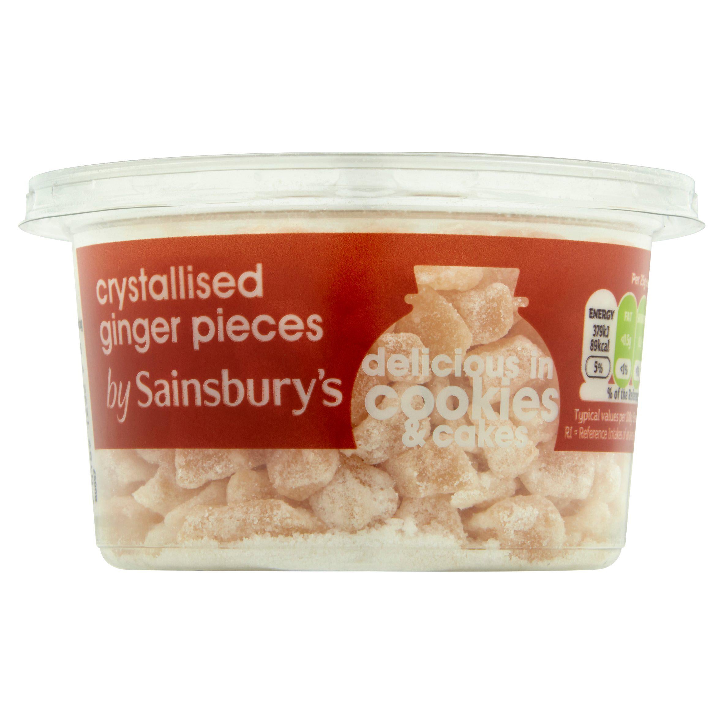 Sainsbury's Crystallised Ginger Pieces 200g Decorations toppings & fillings Sainsburys   