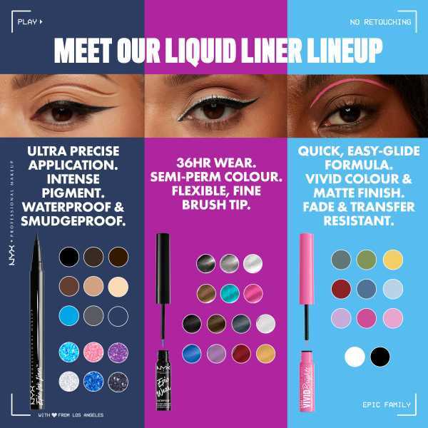 NYX Epic Ink liquid eyeliner Shimmer Stitch, imported from the UK