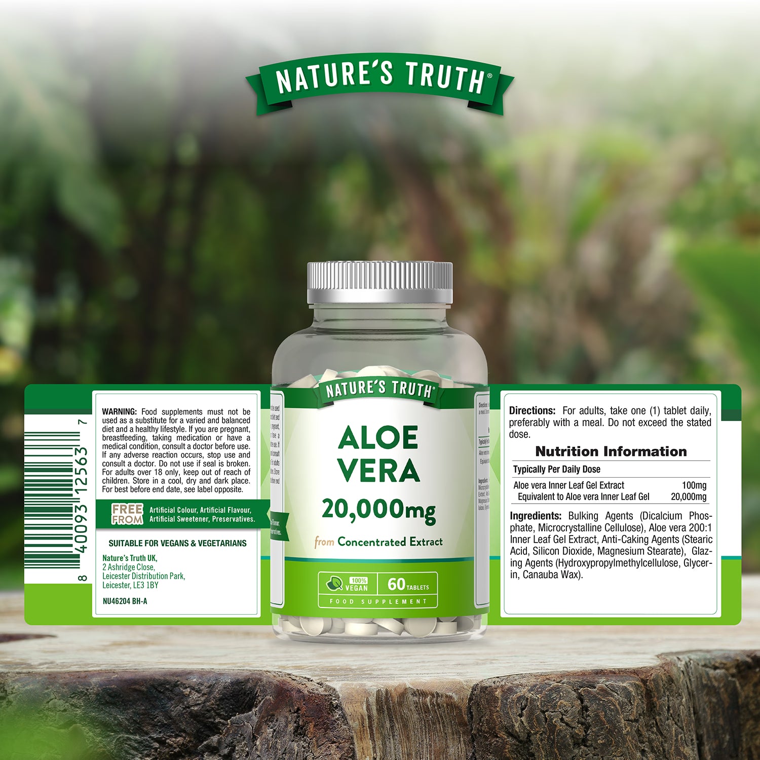 Nature's Truth Aloe Vera 20,000mg 60 tablets (British brand)
