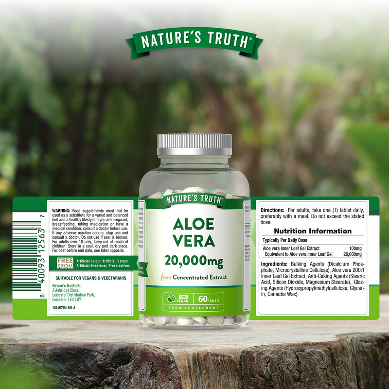 Nature's Truth Aloe Vera 20,000mg 60 tablets (British brand)