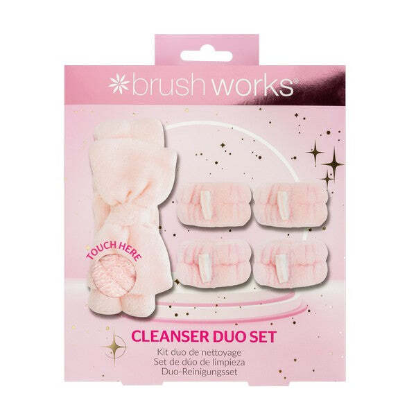 Brushworks Cleanser Duo Set Microfibre Headband Wrist Bands - British product