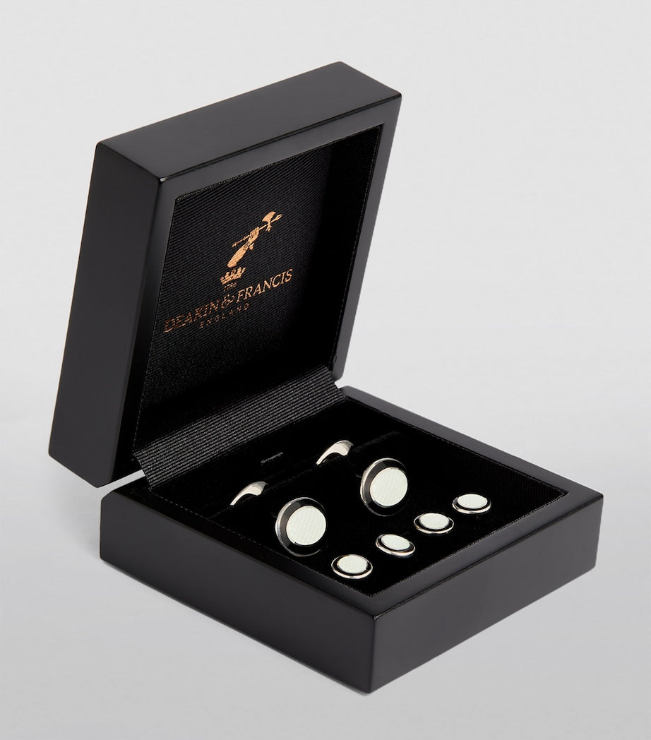 Deakin & Francis enamelled stud cufflinks - British product