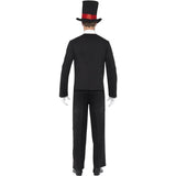 Smiffys Day of the Dead black costume hat gloves, imported from the UK