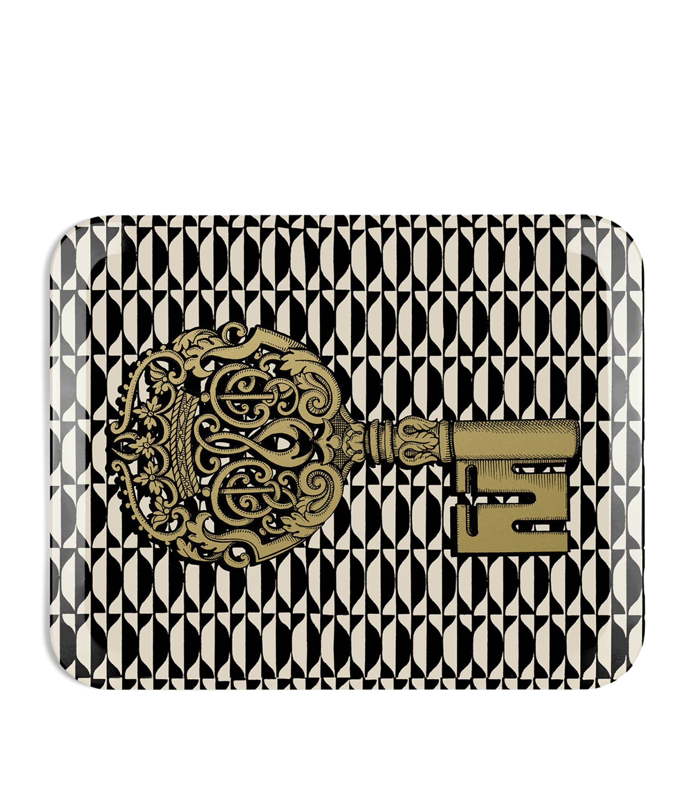 Fornasetti Chiavi and Losanghe wooden tray 60cm x 48cm - British product