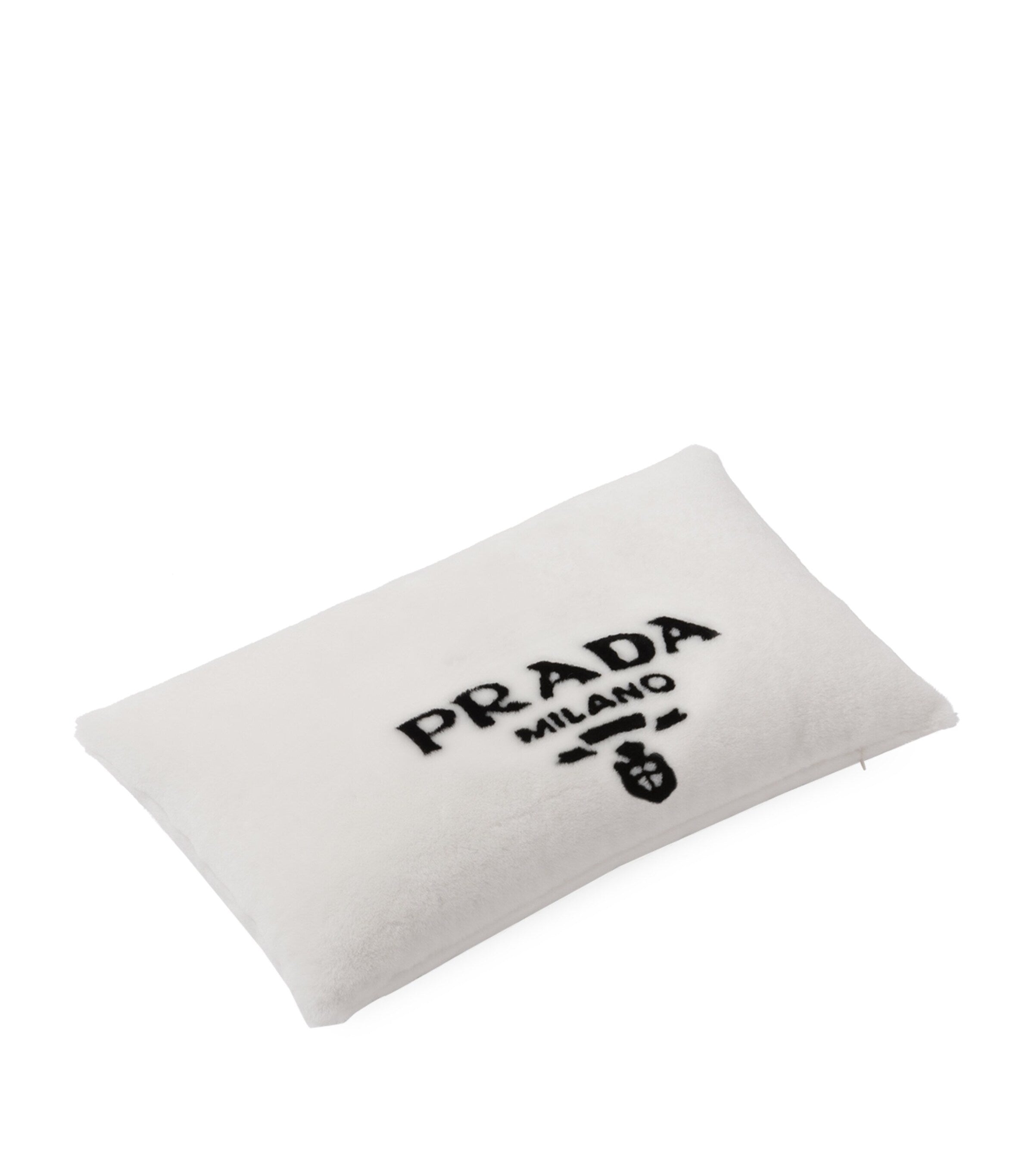 Prada Sheepskin Logo Pillow 50cm x 30cm, imported from the UK