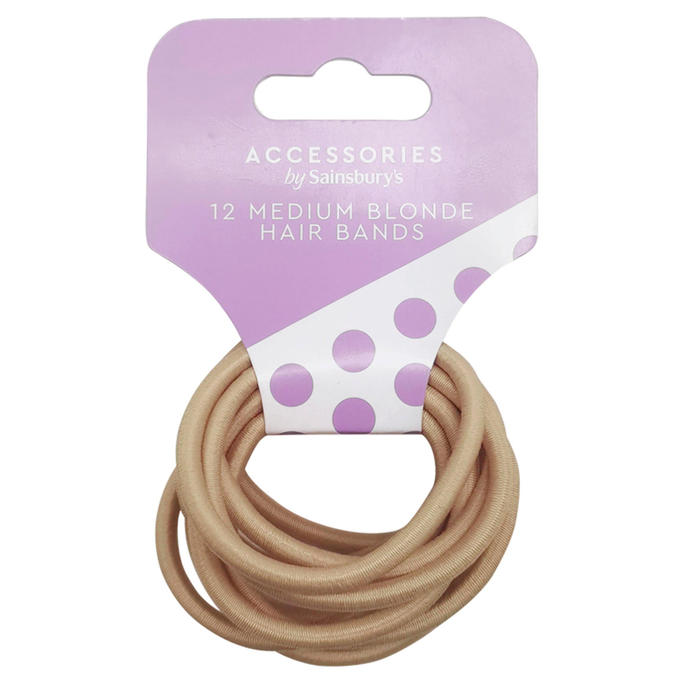 Sainsbury's Accessories Medium Blonde Hair Bands x12 GOODS Sainsburys   