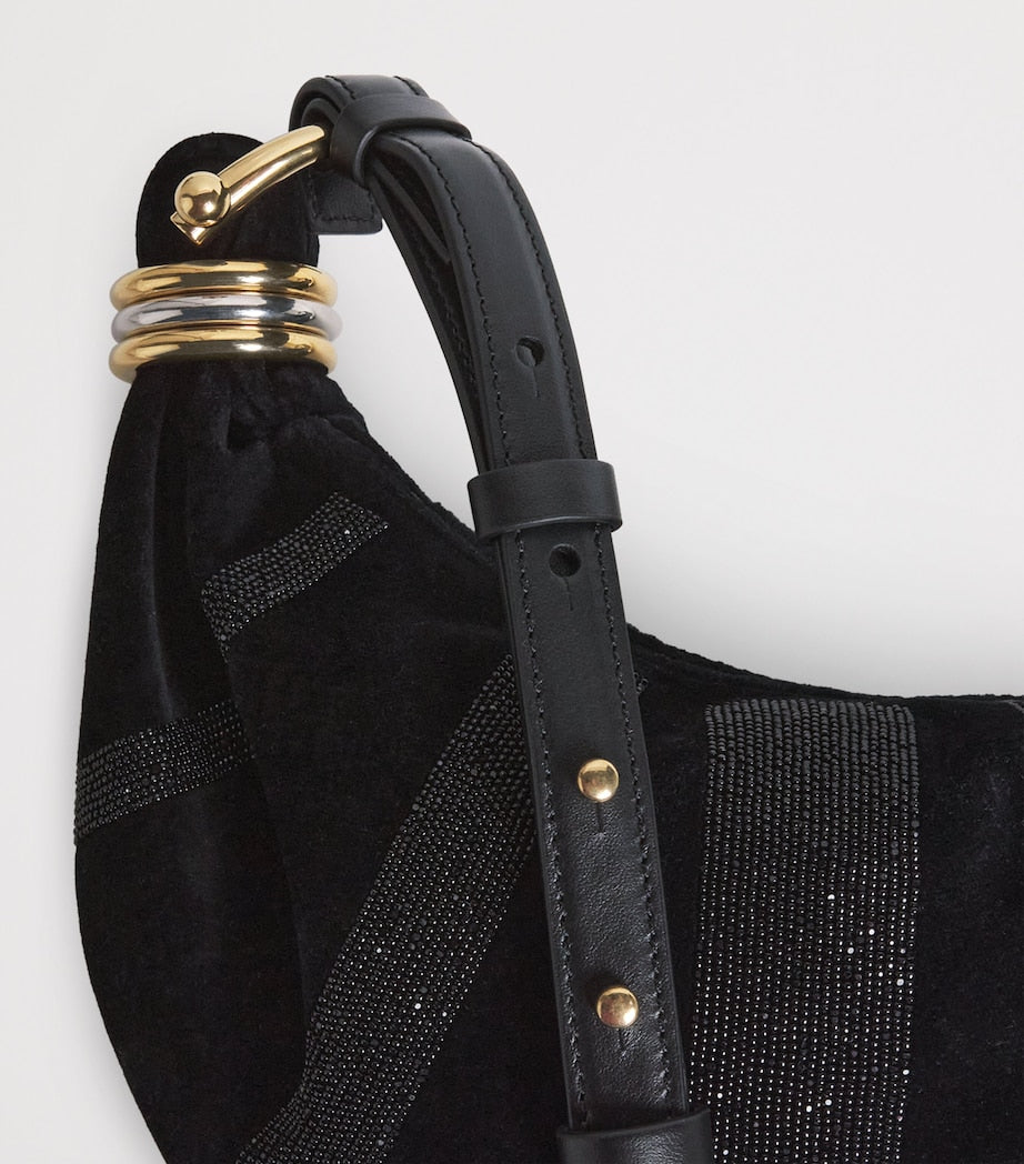 Chloé mini velvet bracelet bag with crystal embellishment - British product