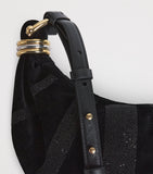 Chloé mini velvet bracelet bag with crystal embellishment - British product