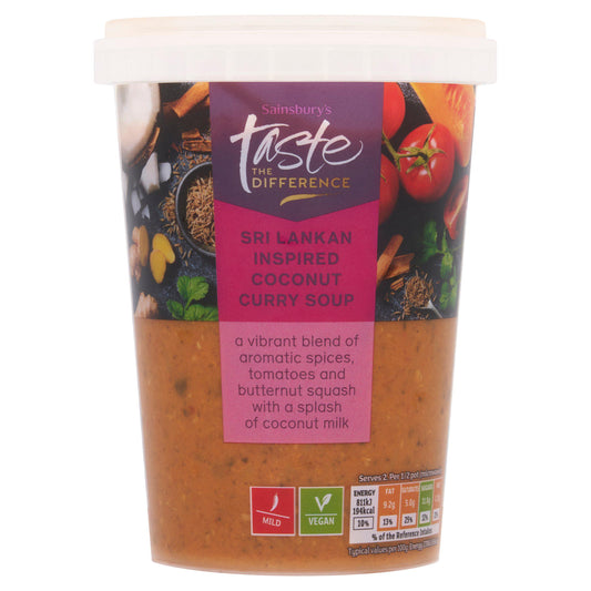 Sainsbury's Sri Lankan Spiced Coconut Curry Soup, Taste the Difference 600g (Serves 2) Cup and instant soup Sainsburys   