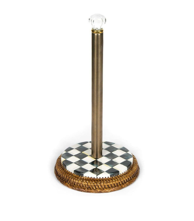 MacKenzie-Childs Courtly Check paper towel holder, imported from the UK