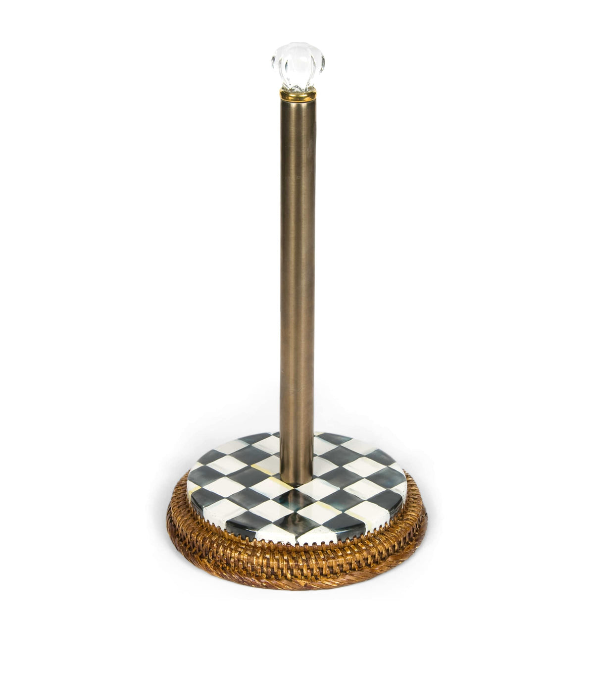 MacKenzie-Childs Courtly Check paper towel holder, imported from the UK