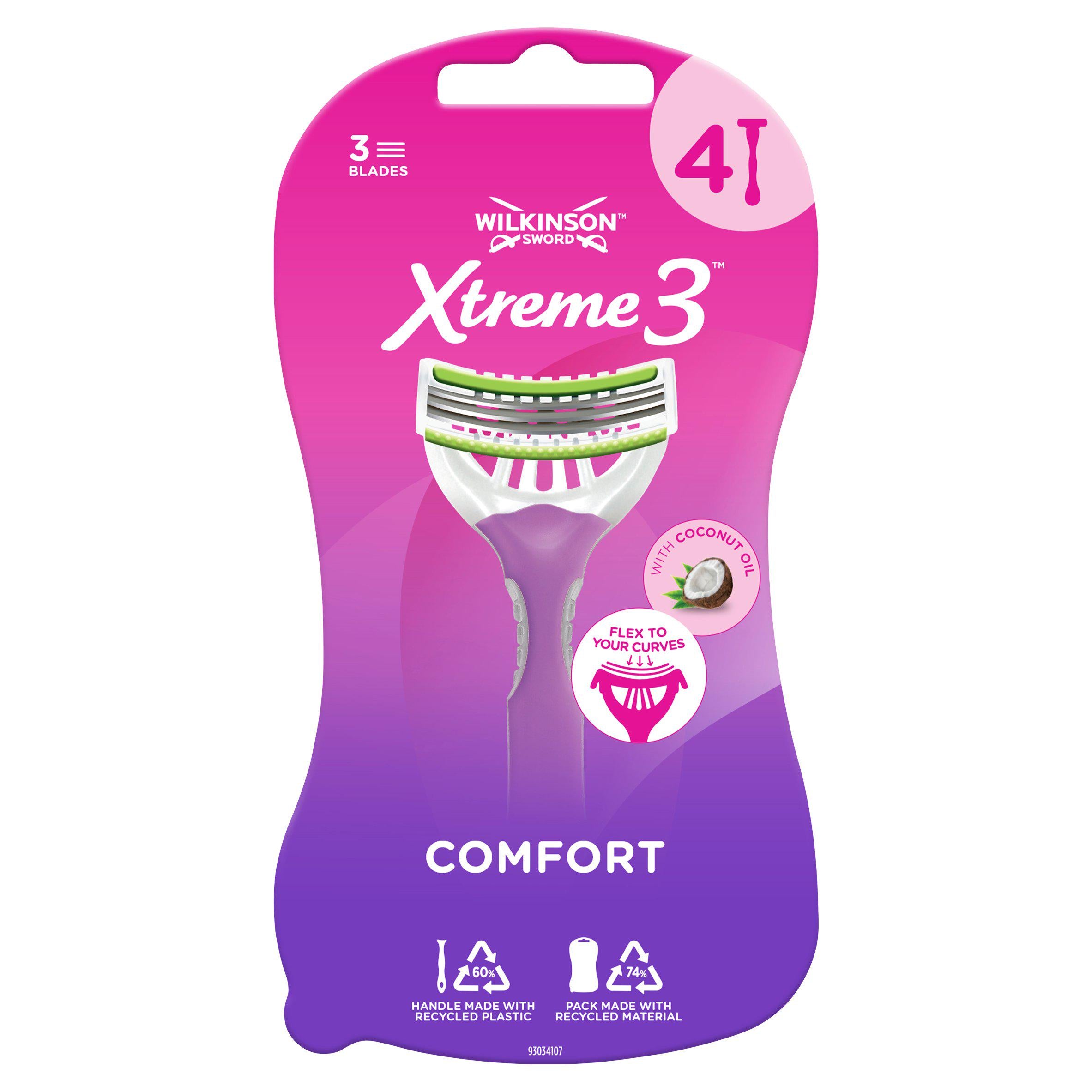 Wilkinson Sword Xtreme III Beauty x4 women's shaving Sainsburys   