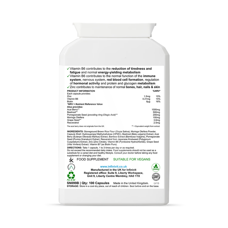 InfiniVit acai immunity supplement 100 capsules, UK version