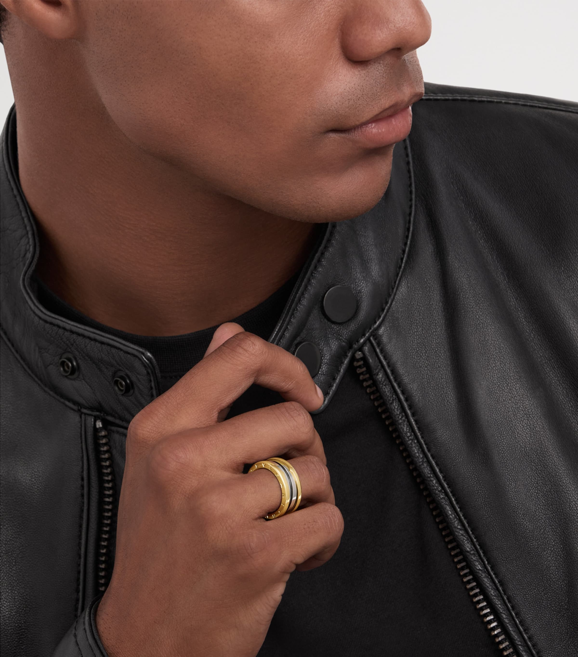 Bague Bvlgari B.zero1 deux bandes or jaune acier inoxydable - Produit britannique