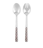 MacKenzie-Childs Courtly Check salad serving set, imported from the UK
