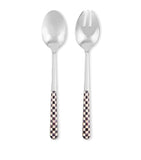 MacKenzie-Childs Courtly Check salad serving set, imported from the UK