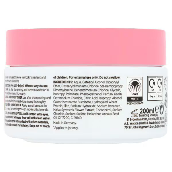 Superdrug Extracts hair mask marshmallow and pink clay jar (British brand)