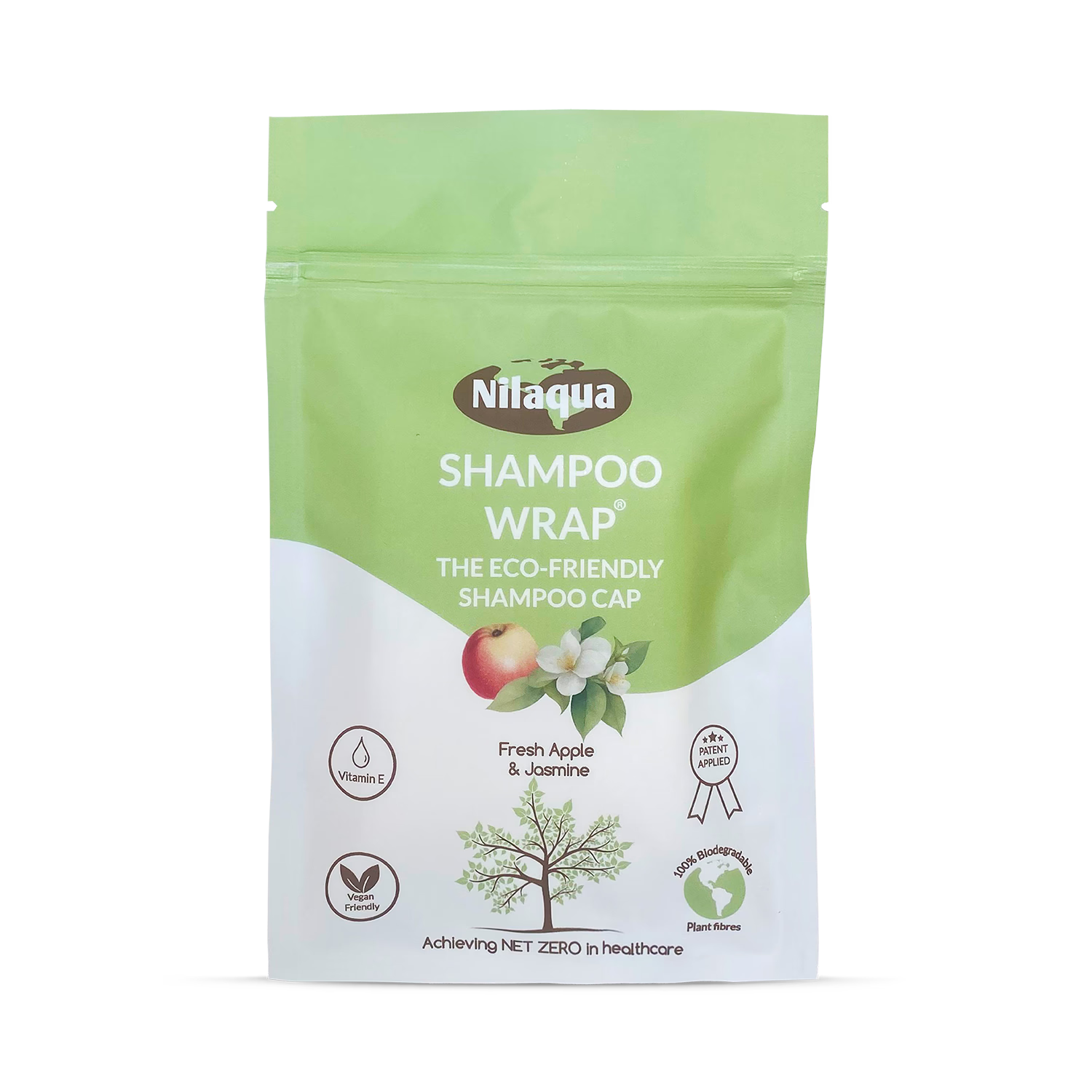 Nilaqua biodegradable shampoo cap Apple Jasmine (British brand)