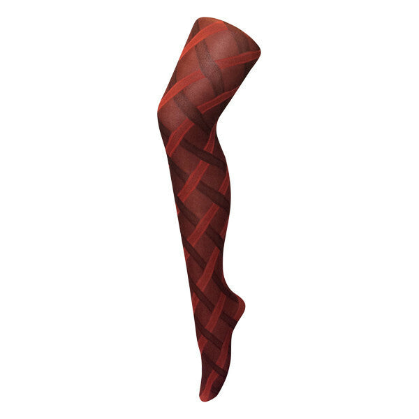 Sock Snob Ladies 80 Denier Opaque Patterned Tights 8-14 UK GOODS Superdrug Cable Red  