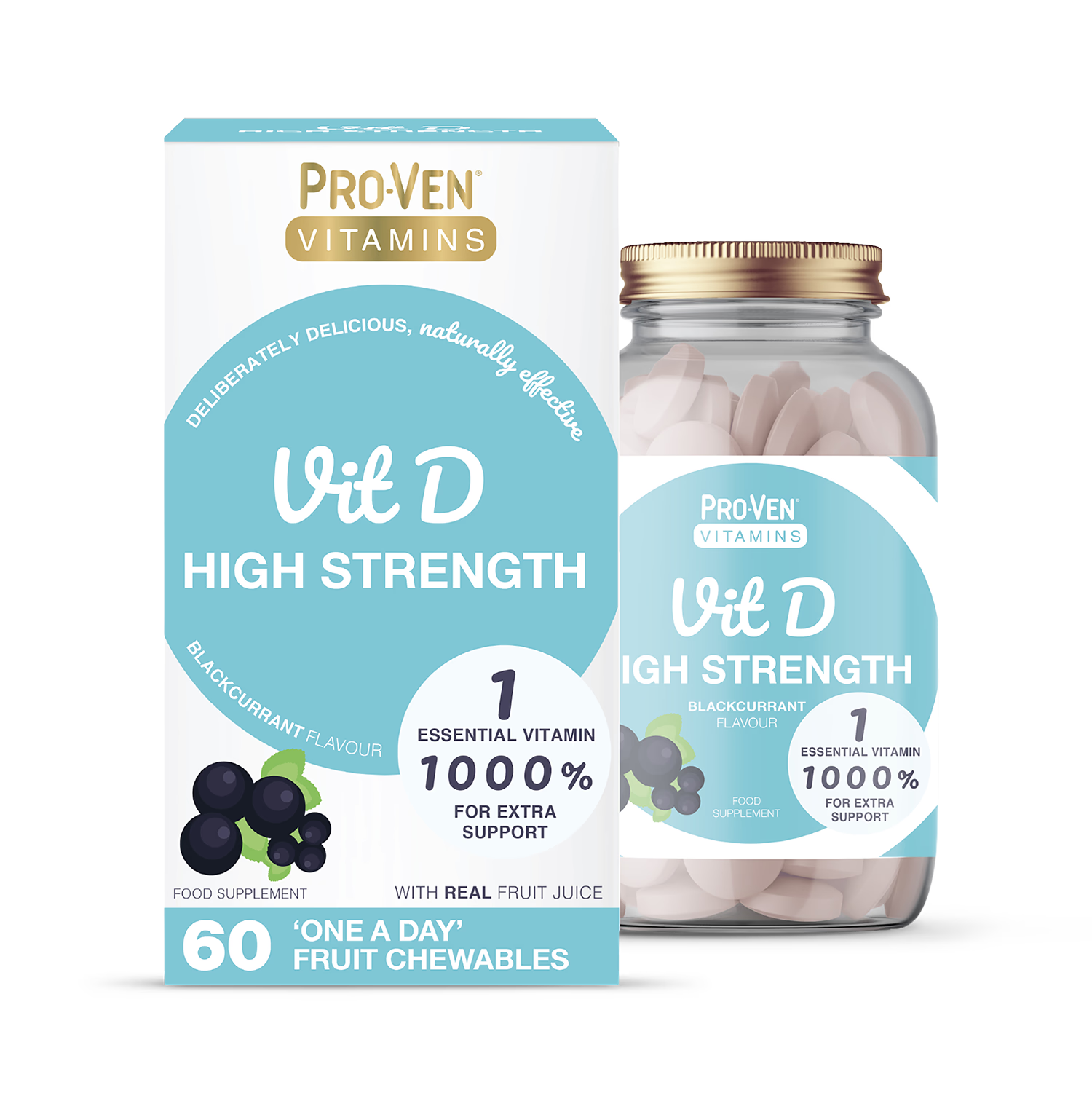 Pro-Ven vitamin D3 chewable tablets 60 count (British brand)
