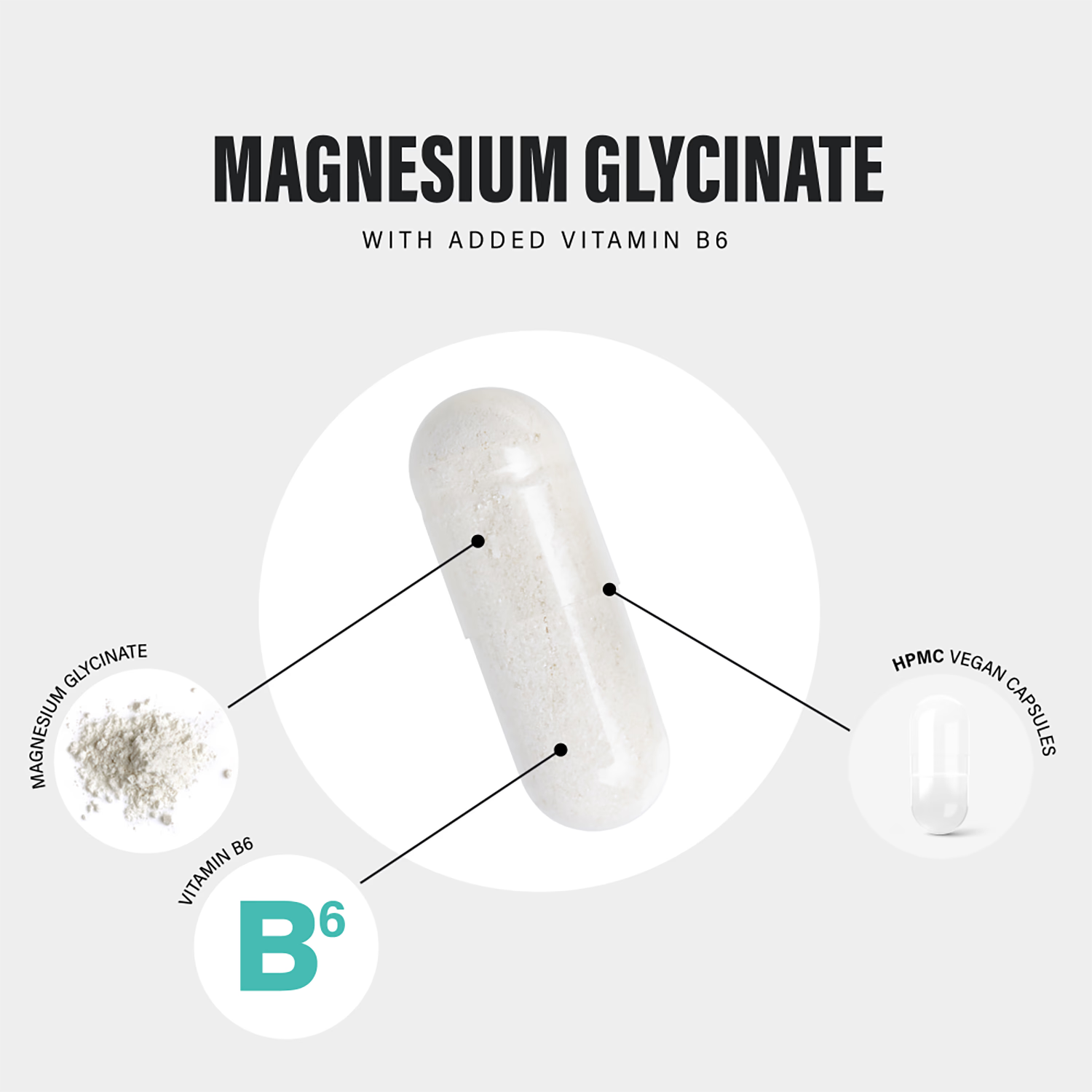 SS Sport Supplies magnesium glycinate B6 capsules 120 - British product