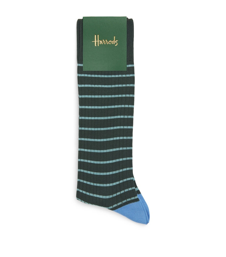 Harrods cotton-blend stripe ribbed socks, UK version