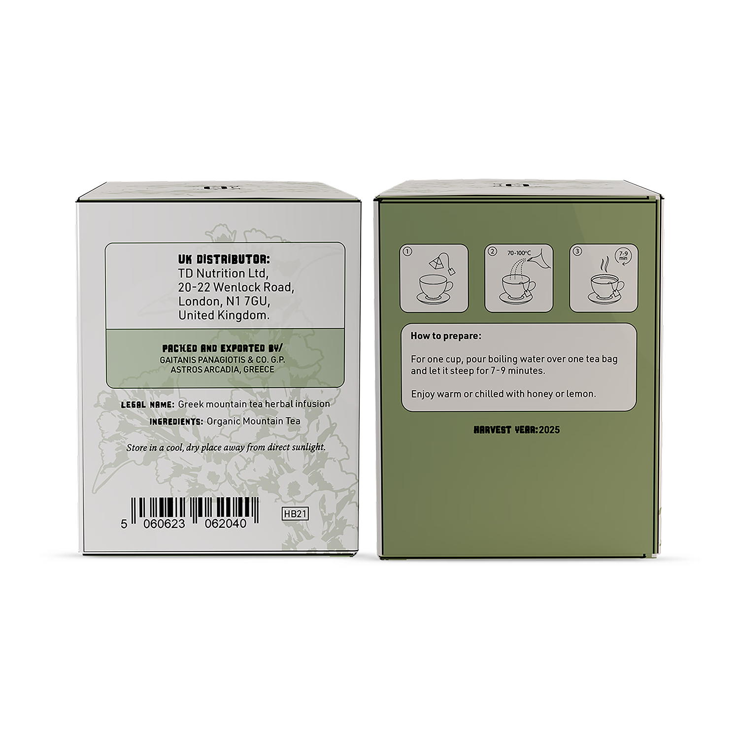 APSOGO organic Greek mountain tea 20 tea bags UK version