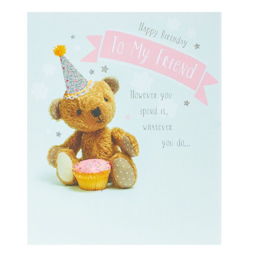 George Home Butterscotch Bear Friend Birthday Card General Household ASDA   