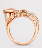 Boodles rose gold diamond garnet sapphire ring, imported from the UK