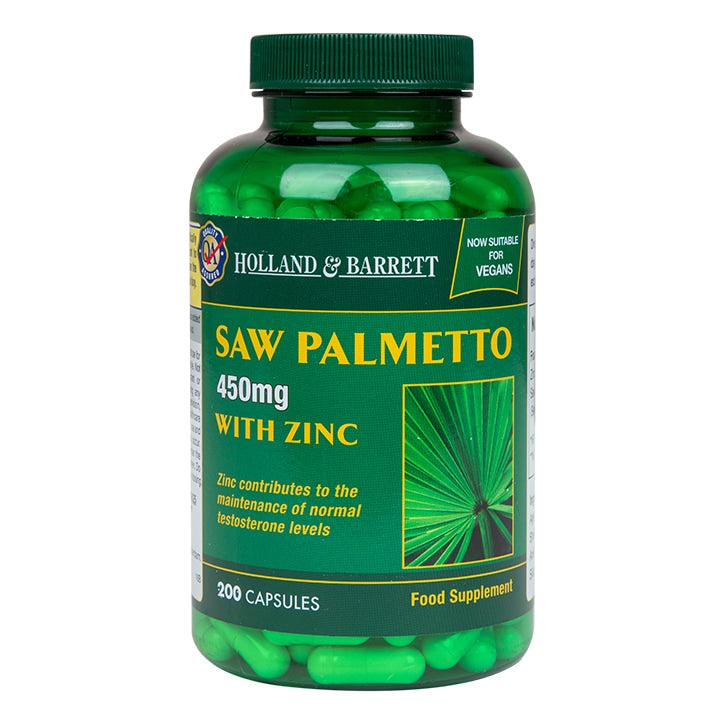 Holland & Barrett Saw Palmetto Capsules 450mg 200 Capsules GOODS Holland&Barrett   