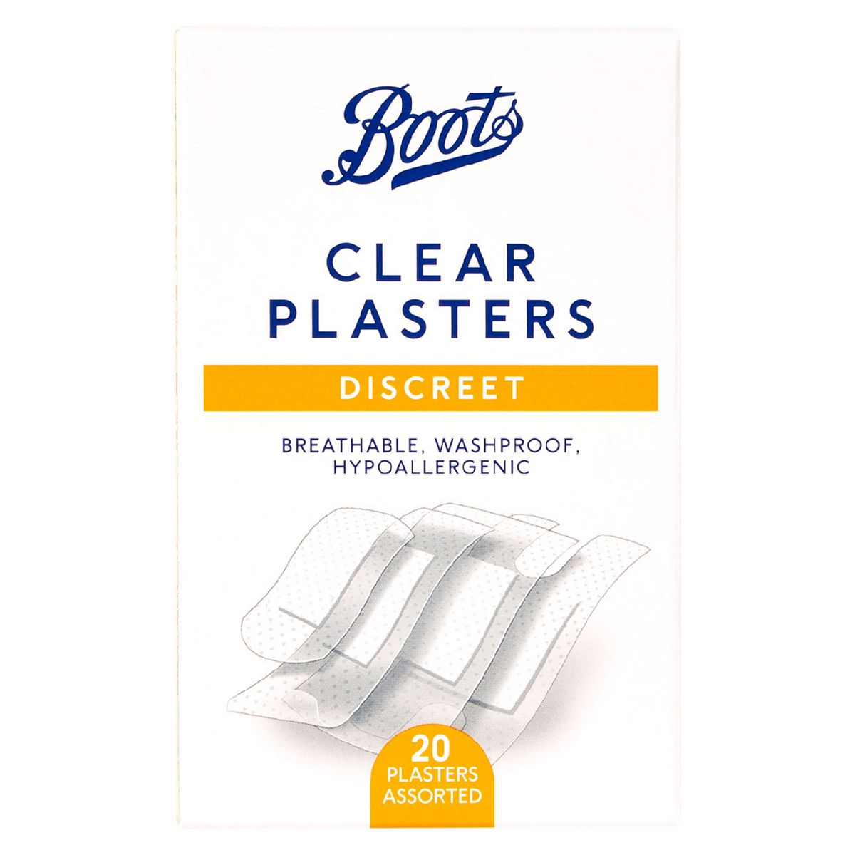 Boots Discreet Clear Plasters - 20 Pack First Aid Boots   