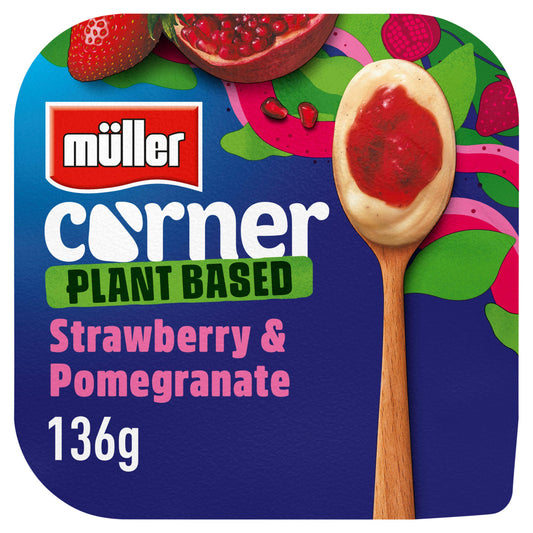 Muller Plant Based Corner Strawberry & Pomegranate Yogurt 136g GOODS Sainsburys   