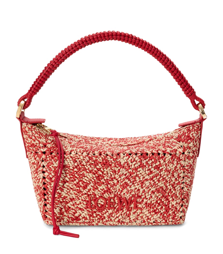 LOEWE x Paula's Ibiza raffia pouch with leather handle, UK version