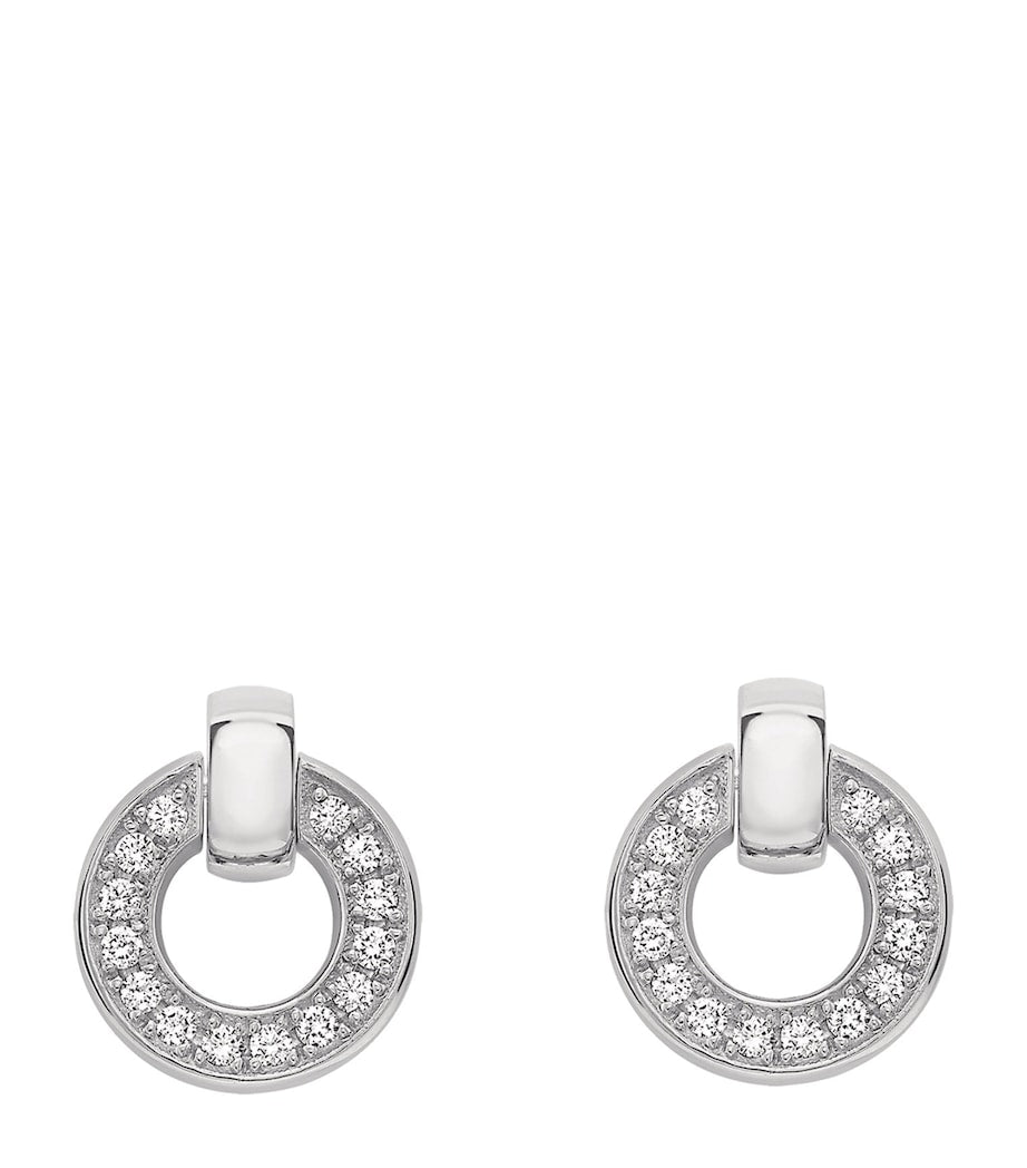 Boodles 18 karat white gold diamond flip earrings (British brand)