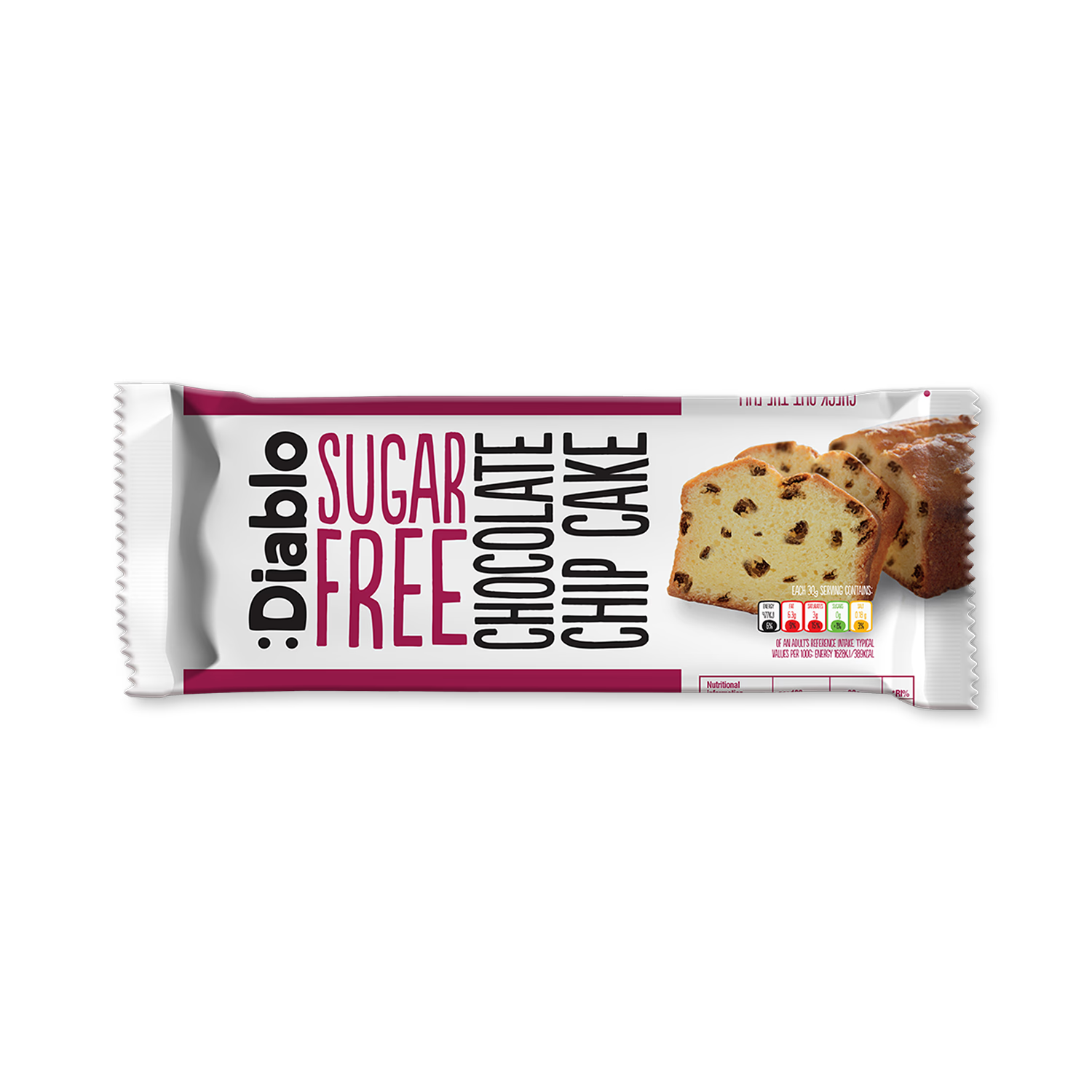 Diablo sugar free chocolate chip cake 200g - British product