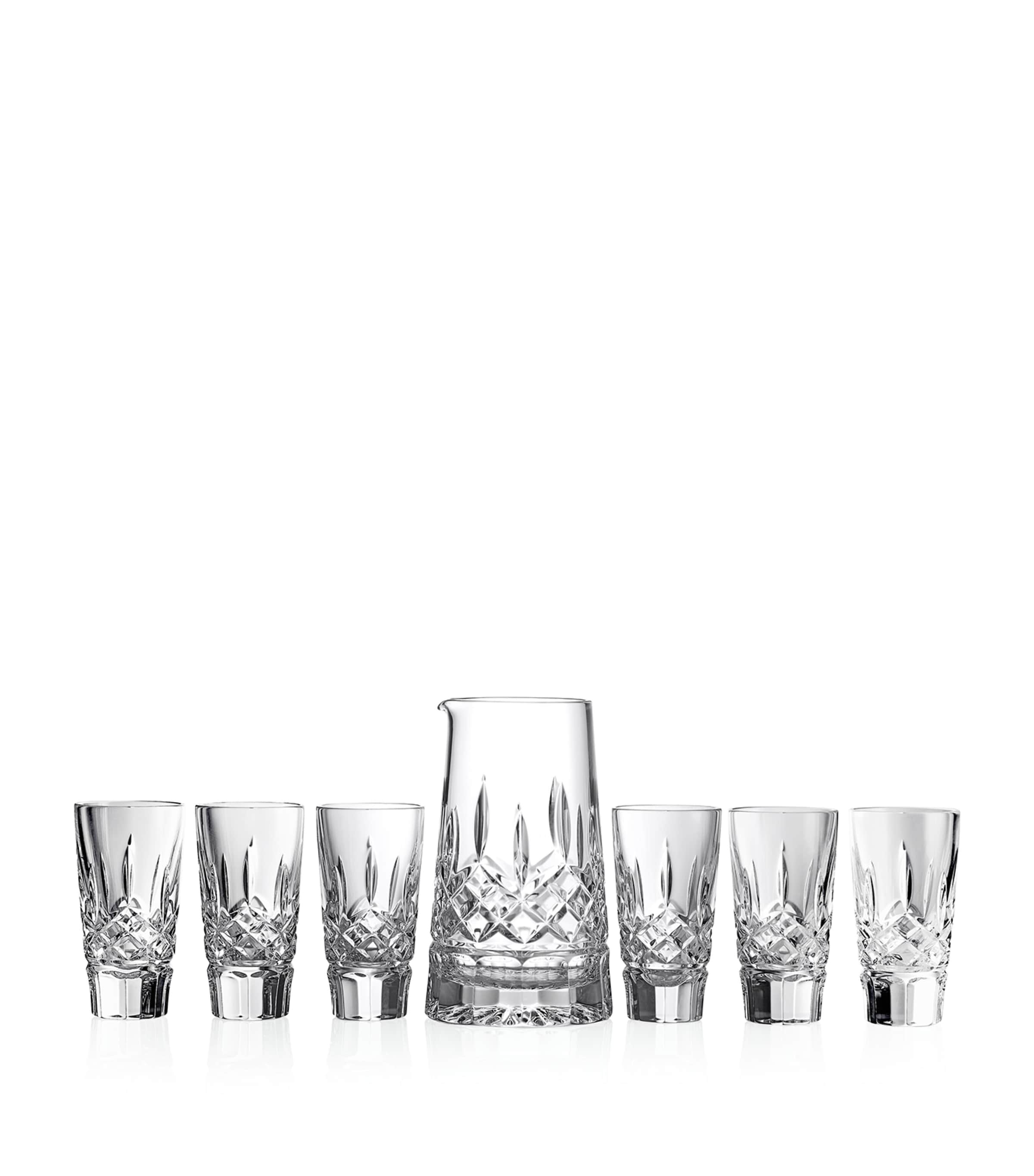 Waterford Lismore pitcher and shot glass set (British brand)