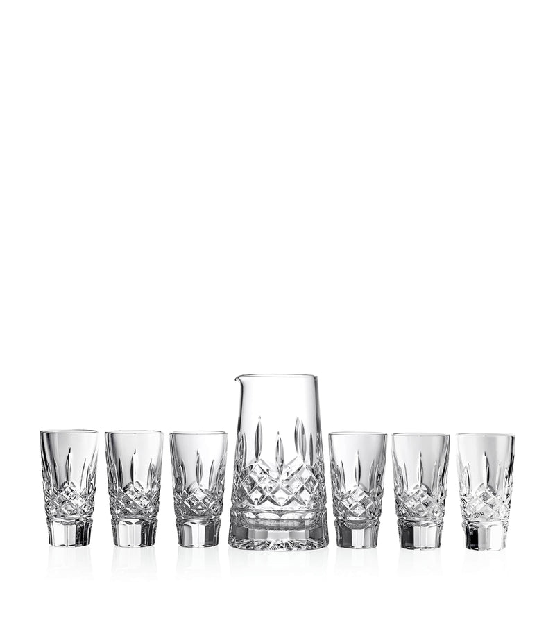 Waterford Lismore pitcher and shot glass set (British brand)