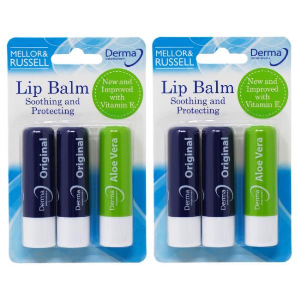 Derma Intensive+ lip balm trio with Original and Aloe Vera - British product