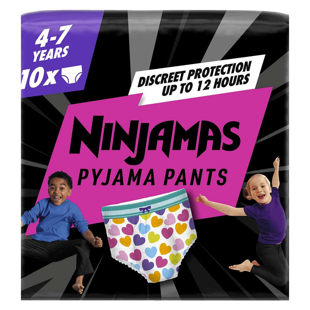 Pampers Ninjamas Bedwetting Pyjama Pants Girls x10, 4-7 Years