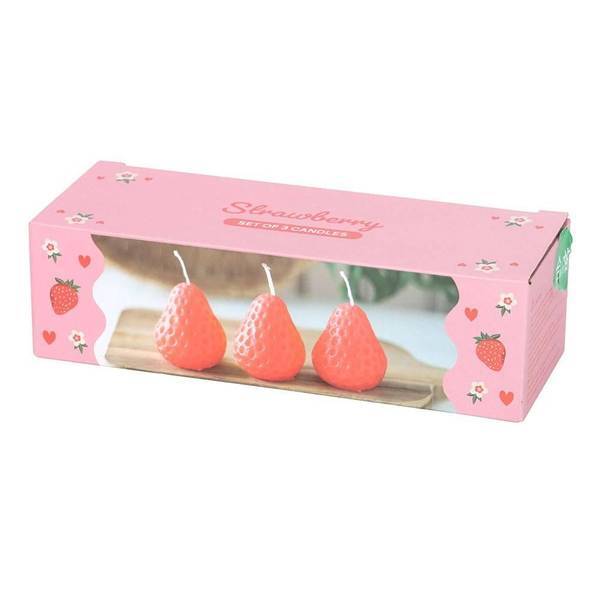 Something Different strawberry candles pack of 3 - British product