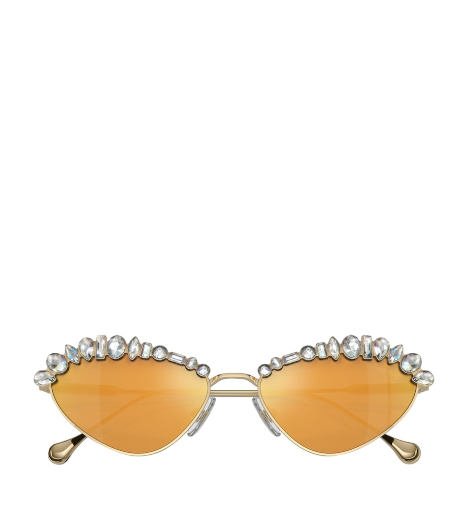 Swarovski crystal-embellished cat-eye sunglasses - British product