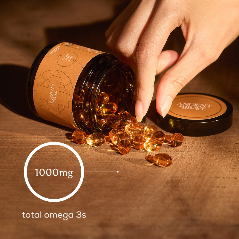 Ancient+Brave True Omegas+ omega supplement 60 softgels, UK version