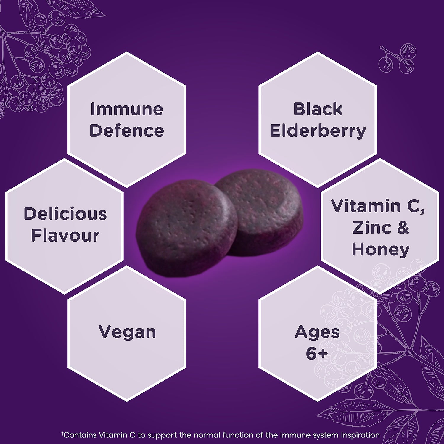 Sambucol Immuno Forte Pastilles Blackcurrant (British brand)